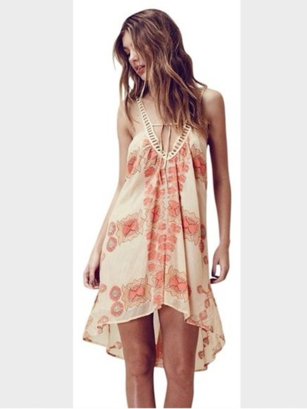 For Love & Lemons Barcelona Halter Dress in Creme